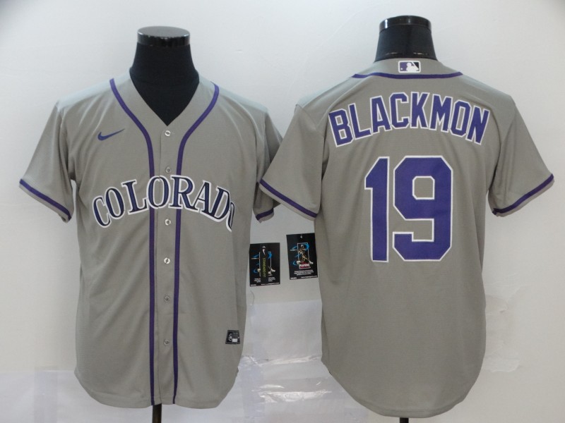 Men's Colorado Rockies Charlie Blackmon #19 Gray Baseball Jersey